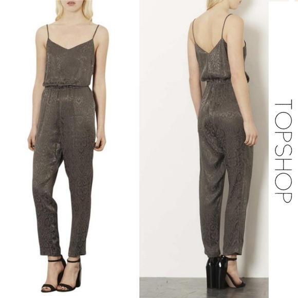 Topshop Pants - TOPSHOP V-neck Paisley Jacquard Jumpersuit Size 6